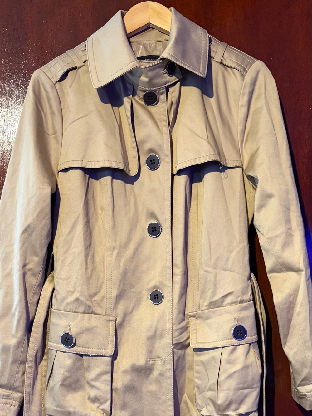 New York & Company Classic Beige Trench Coat - Women